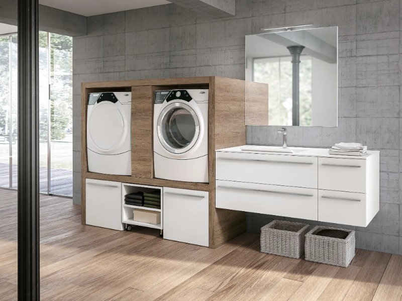 STORE 409 - Laundry room cabinet with sink for washing machine by Gruppo Geromin