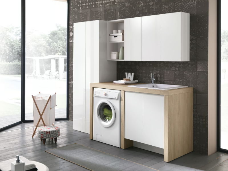 STORE 416 - Laundry room cabinet with sink for washing machine by Gruppo Geromin