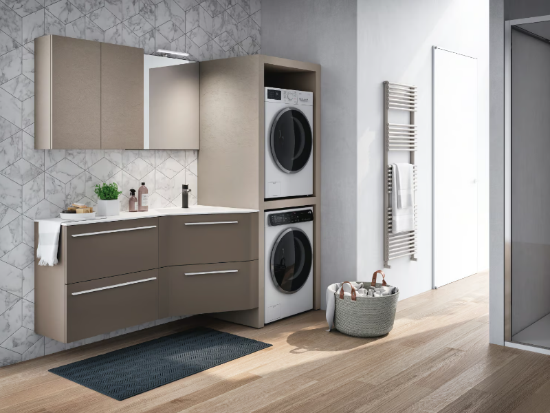 STORE EXCELLENT 03 - Wall-mounted wooden laundry room cabinet by Gruppo Geromin