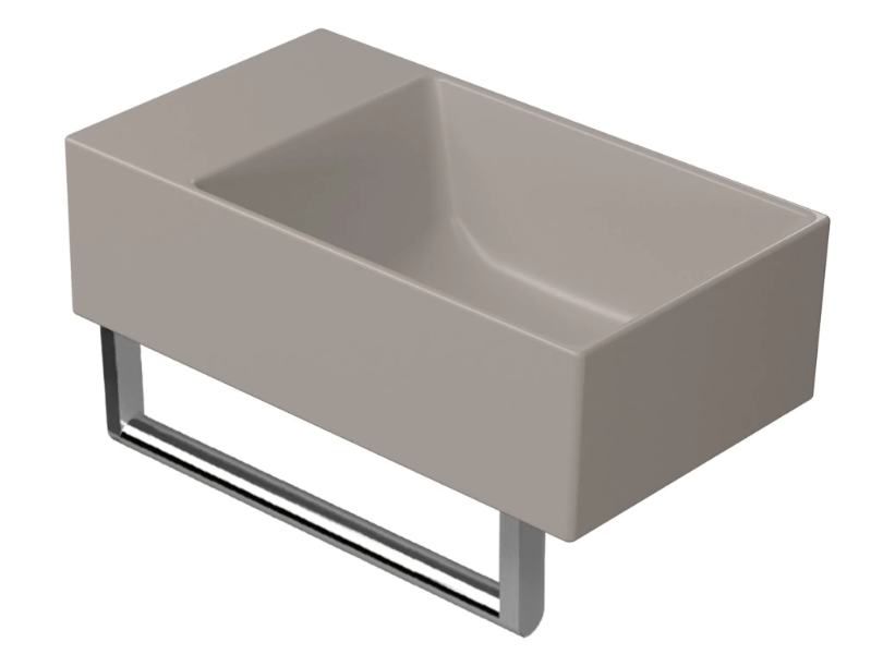 COLOR ELEMENTS 40X23 - Rectangular ceramic washbasin with towel rail by GSI ceramica