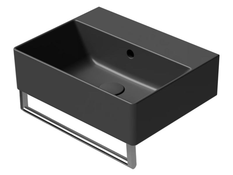 COLOR ELEMENTS 45X35 - Rectangular ceramic washbasin with towel rail by GSI ceramica