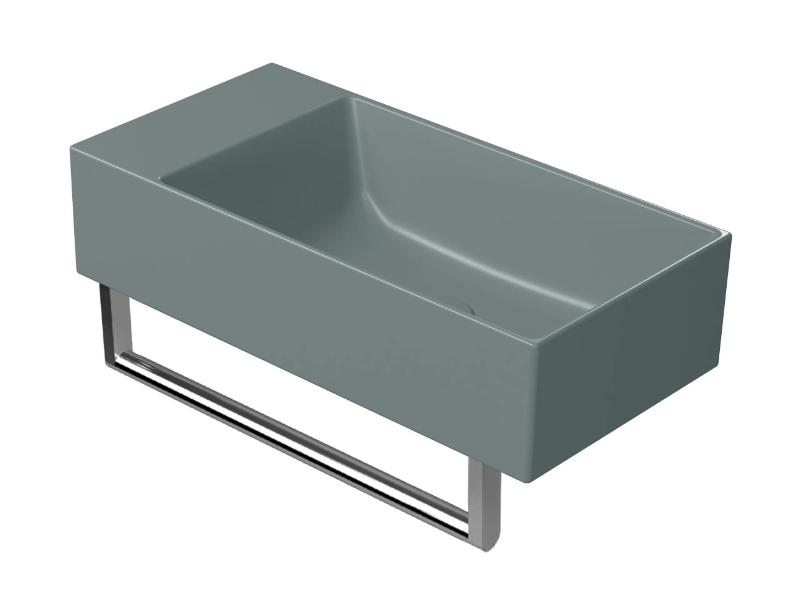 COLOR ELEMENTS 50X25 - Rectangular ceramic washbasin with towel rail by GSI ceramica