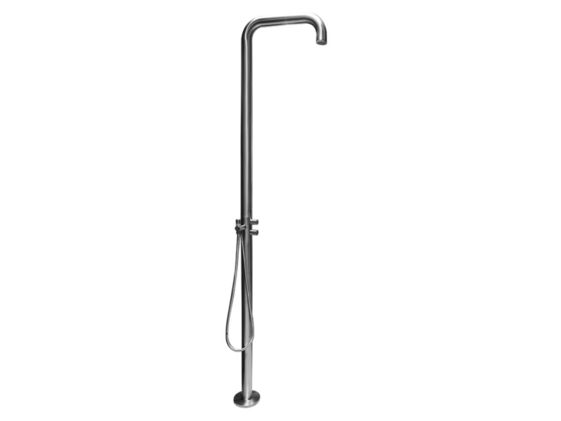 NOVO INOX - Stainless steel outdoor shower with hand shower by GUGLIELMI RUBINETTERIE