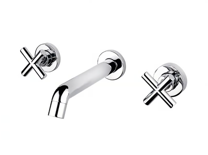 VERA - 3 hole wall-mounted washbasin tap with aerator by GUGLIELMI RUBINETTERIE