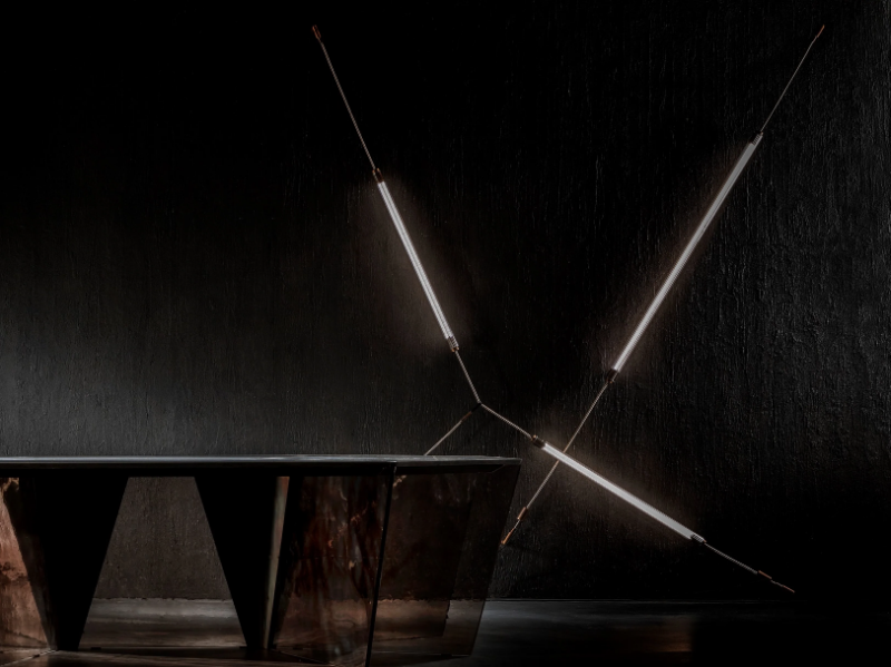 SPYDER - Borosilicate glass and brass wall lamp by Henge