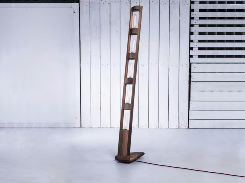 TOTEM - Handmade wooden floor lamp by HOOKL und STOOL