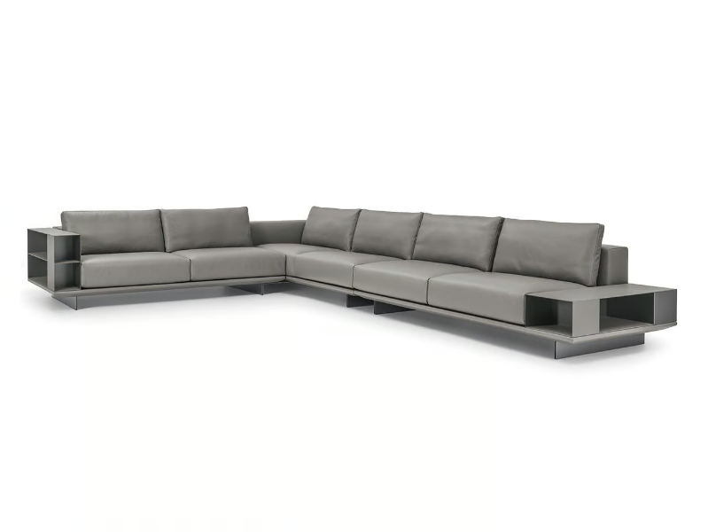 ASSO - Modular leather sofa with storage space by i 4 Mariani