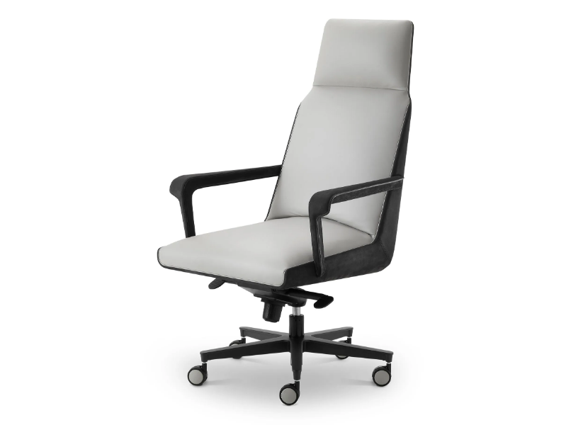 FLORA - Swivel leather executive chair with castors by i 4 Mariani