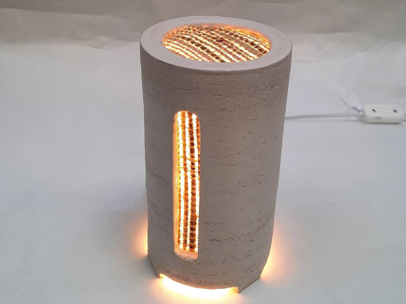 RAFIA 02 - LED handmade porcelain stoneware table lamp by ICI ET LÀ