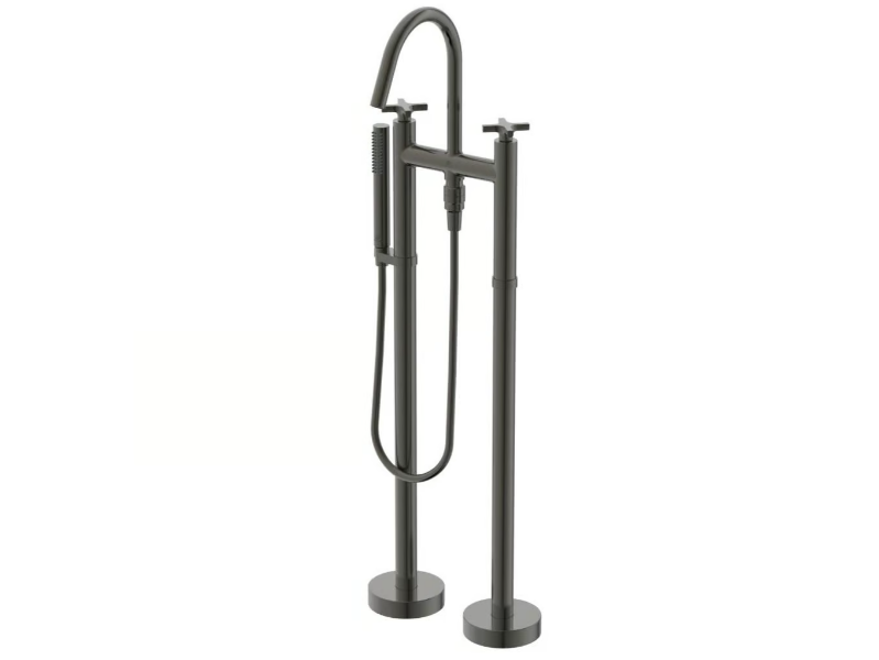 JOY NEO - BD168 - Floor standing bathtub tap with hand shower with individual rosettes by Ideal Standard