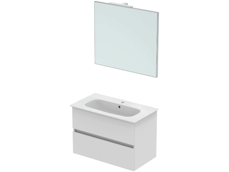 SMART COMPOSITIONS - Vanity unit with mirror and integrated washbasin by Ideal Standard