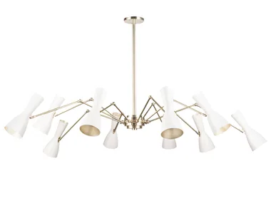 WORMHOLE 11-10 Luci - Swivel brass chandelier by Il Bronzetto