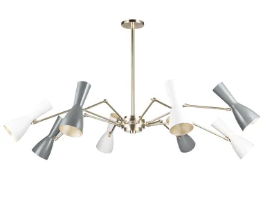 WORMHOLE 11-8 Luci - Swivel brass chandelier by Il Bronzetto