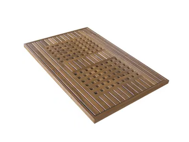 WELCOME - Rectangular teak doormat by Il Giardino di Legno
