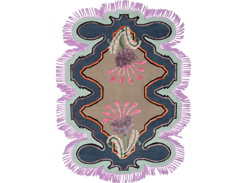 MULTIFARIOUS FLORA VER.C - Patterned wool and silk rug by Illulian