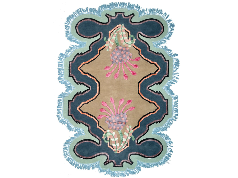 MULTIFARIOUS FLORA VOL.II VERS. B - Himalayan Wool rug with floral pattern by Illulian