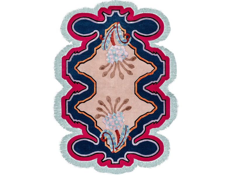 MULTIFARIOUS FLORA VOL.II VERS.A - Himalayan Wool and silk rug with floral pattern by Illulian