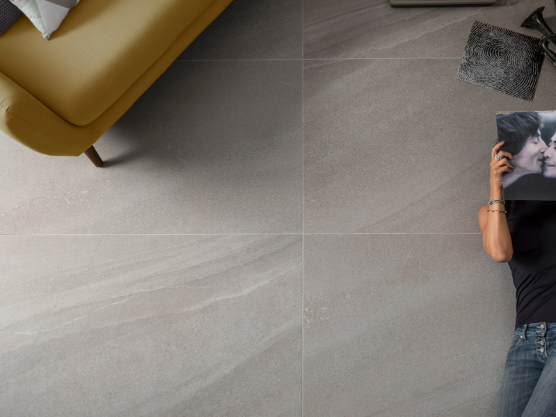 LIME-ROCK G - Indoor/outdoor porcelain stoneware wall/floor tiles with stone effect by Imola