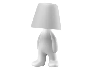 QEEBOO - SWEET BROTHERS_TOM WHITE - LED cordless rechargeable polycarbonate table lamp by In Stock