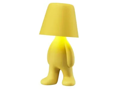 QEEBOO - SWEET BROTHERS_TOM YELLOW - LED cordless rechargeable polycarbonate table lamp by In Stock