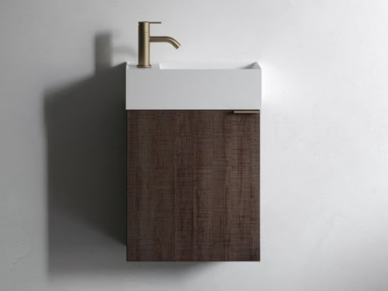 FACETT - Wall-mounted wooden vanity unit with doors by INBANI