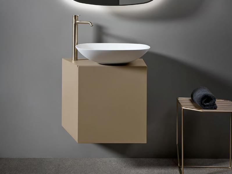FORMA - Single wall-mounted wooden vanity unit by INBANI