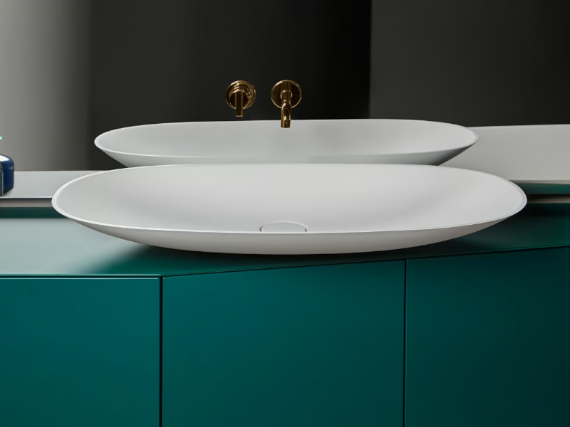 FORMA - Single wall-mounted wooden vanity unit with doors by INBANI