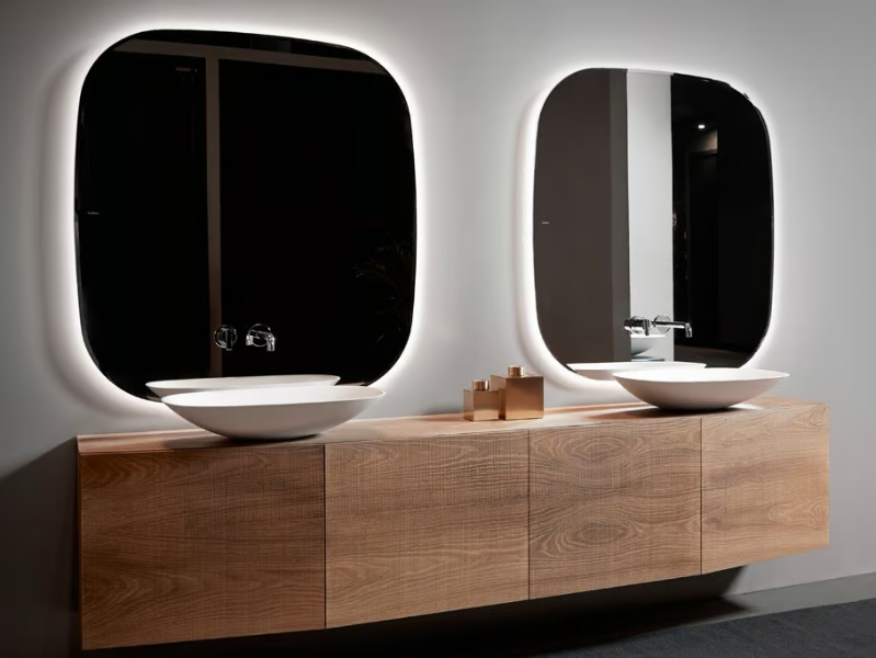 FORMA - Wall-mounted wooden vanity unit by INBANI
