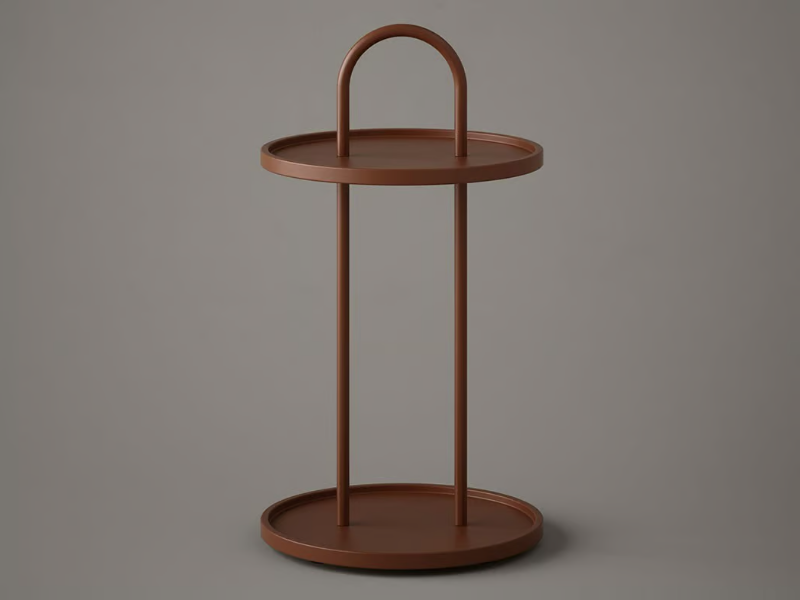 NORM - Round and wooden high side table by INBANI