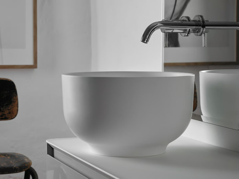 ORIGIN - Countertop round Solid Surface washbasin by INBANI