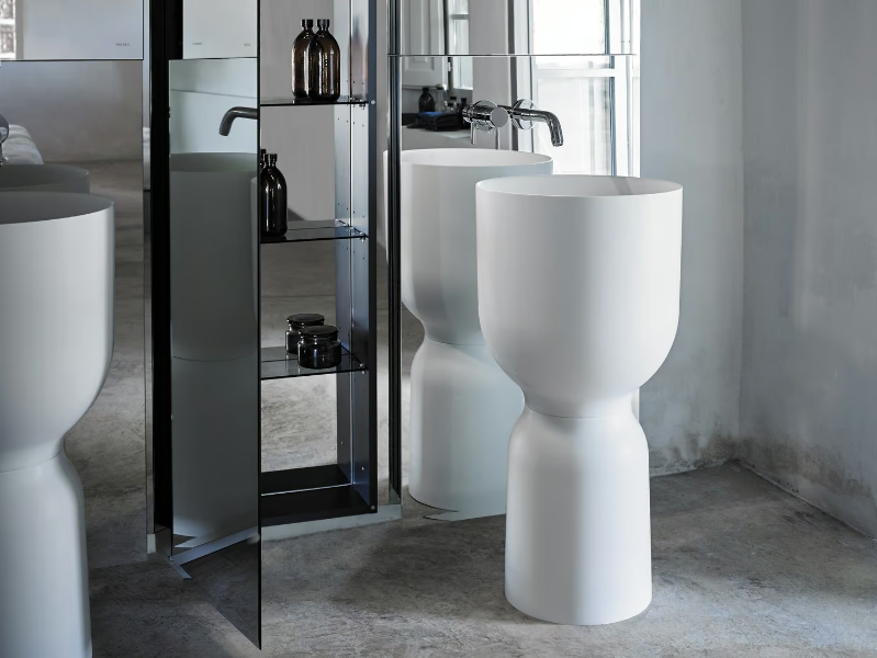 ORIGIN - Freestanding round Solid Surface washbasin by INBANI
