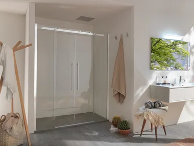 AIR - 4 - Niche glass shower cabin with sliding door by INDA®