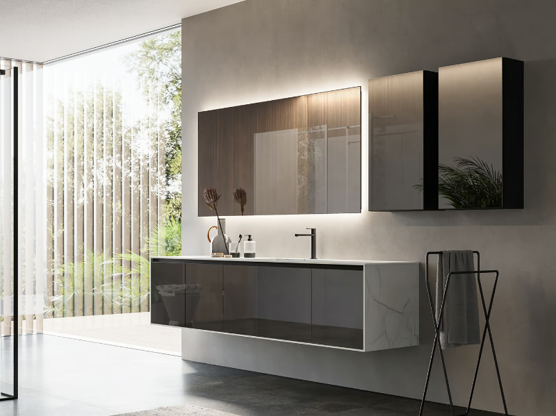 CORRETTO - Composition 2 - Wall-mounted vanity unit by INDA®