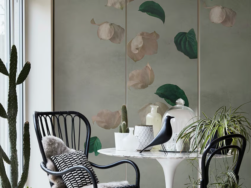 DOMUS I - Panoramic wallpaper with floral pattern by Inkiostro Bianco
