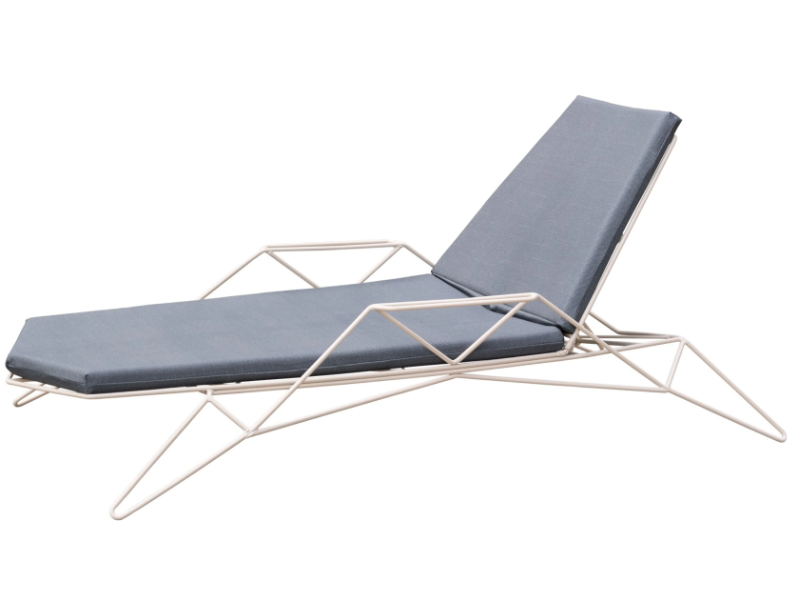 MITJORN - Stackable fabric sun lounger with armrests by ISIMAR