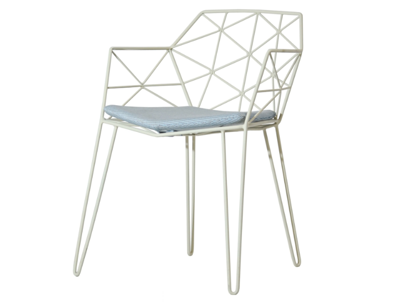 MITJORN - Stackable steel garden chair with armrests by ISIMAR