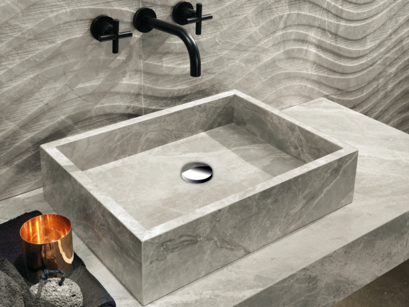 BASIN - Countertop rectangular porcelain stoneware washbasin by Italgraniti
