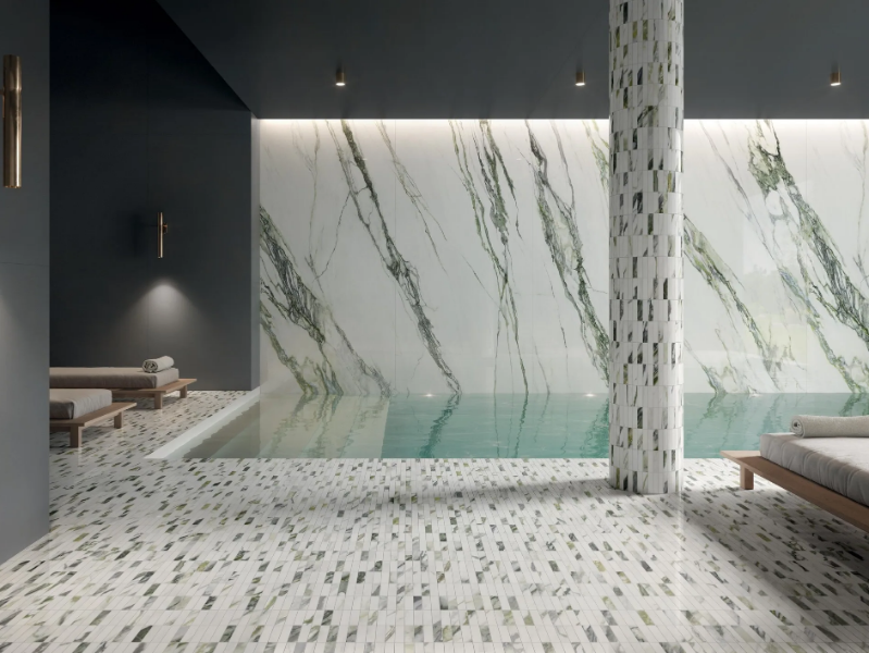CHARM EXPERIENCE CALACATTA GREEN - Porcelain stoneware wall/floor tiles with marble effect by Italgraniti