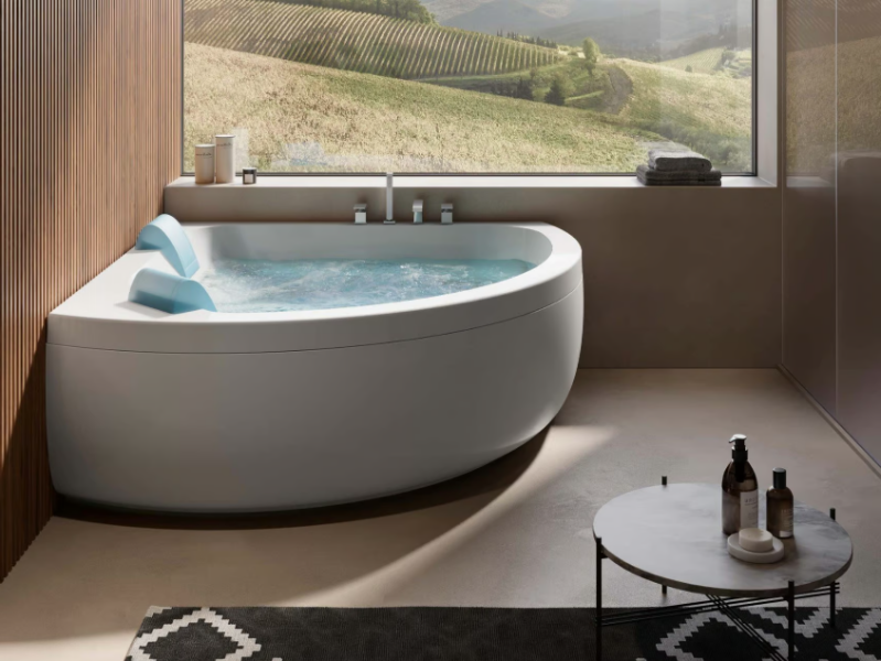 AQUASOUL CORNER 155 - Hydromassage corner bathtub with chromotherapy by Jacuzzi®