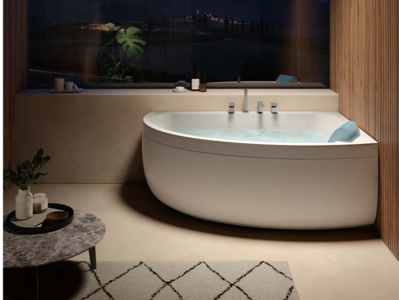 AQUASOUL OFFSET - Hydromassage corner bathtub with chromotherapy by Jacuzzi®