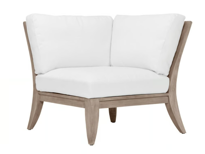 RELAIS MODULE CORNER - Teak corner module for sofa by JANUS et Cie