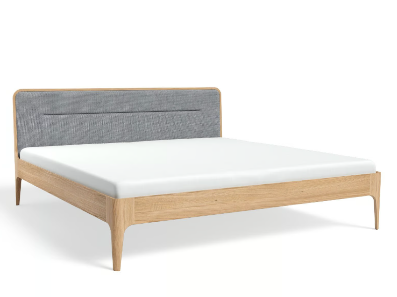 AIRA 200x200 - Wooden double bed with upholstered headboard by JAVORINA