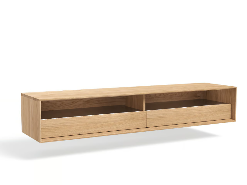 LINK+ LNTV22ZN - Wall-mounted wooden TV cabinet with drawers by JAVORINA