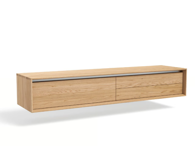 LINK+ LNTV2ZN - Wall-mounted wooden TV cabinet with drawers by JAVORINA