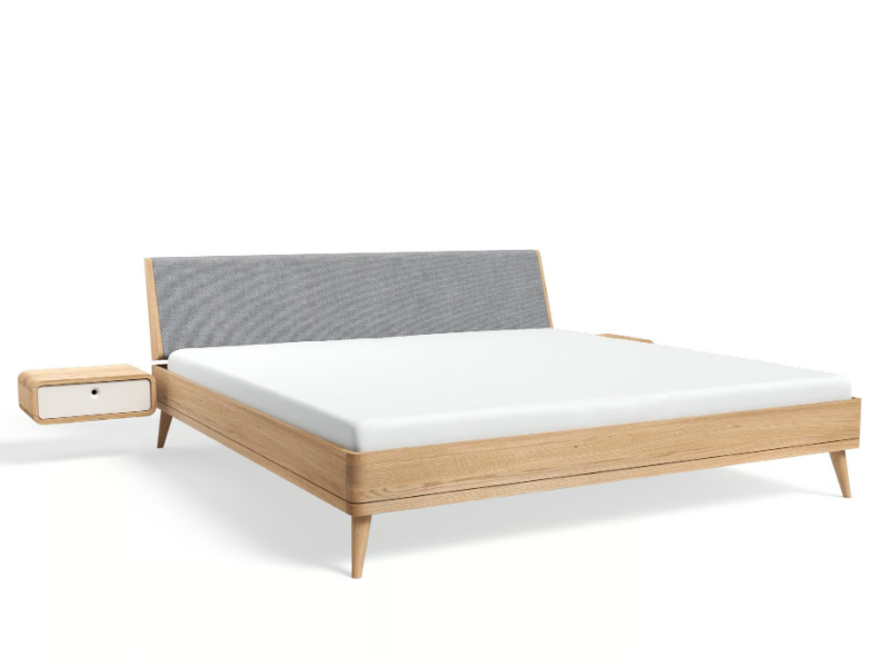 TERRA 200x200L - Wooden double bed with integrated nightstands by JAVORINA