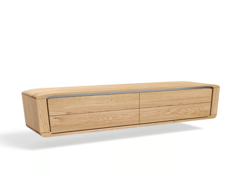 ULTRA UTV2 - Wall-mounted wooden TV cabinet with flap doors by JAVORINA