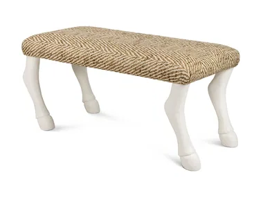 HORSE - Upholstered fabric bench with plaster legs by JOSÉ LEITE DE CASTRO