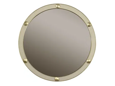 KRYPTON - Round wall mirror with leather-covered frame by JOSÉ LEITE DE CASTRO