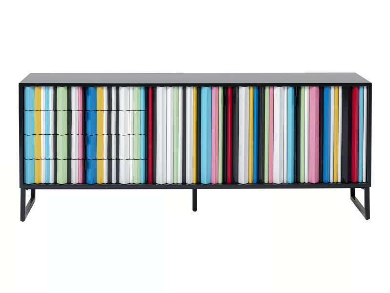 CONCERTINA - Steel and wood sideboard with doors by KARE Design