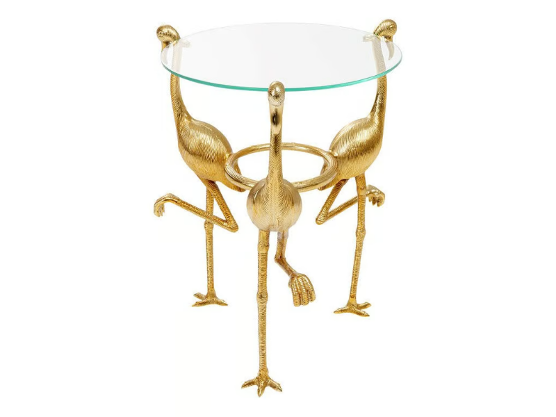 FLAMINGO - Round glass and aluminium coffee table for living room by KARE Design